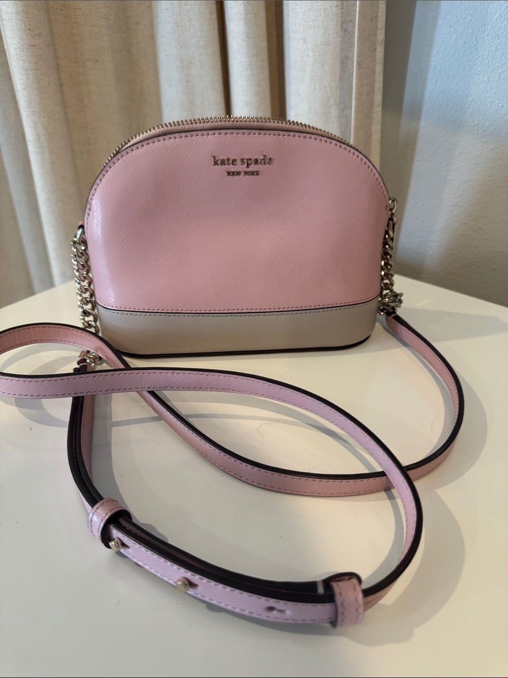 kate spade Pink and Cream Leather Dome Crossbody